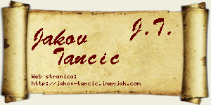 Jakov Tančić vizit kartica